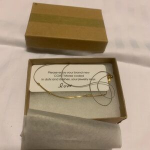 Coatt Morse coded necklace “love” gold plated and silk